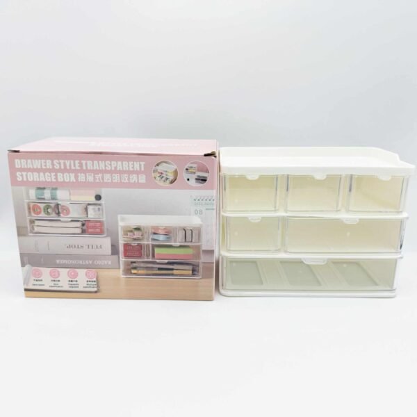 Creative Six Grid Storage Box Drawer Plastic Desktop Storage Box in 4 Colors