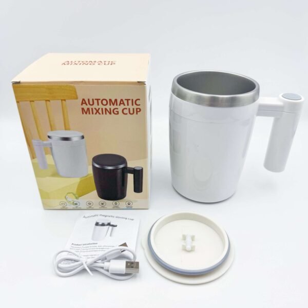 380ML Magnetic Charging Stainless Steel Electric Stirring Coffee Cup With Lid Water