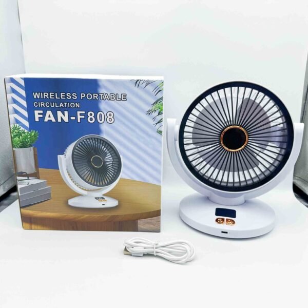 Smart Digital Display USB Desktop Fan New Home Air Cooling Oscillating Timer 3 Levels for Household Use English Language Plastic
