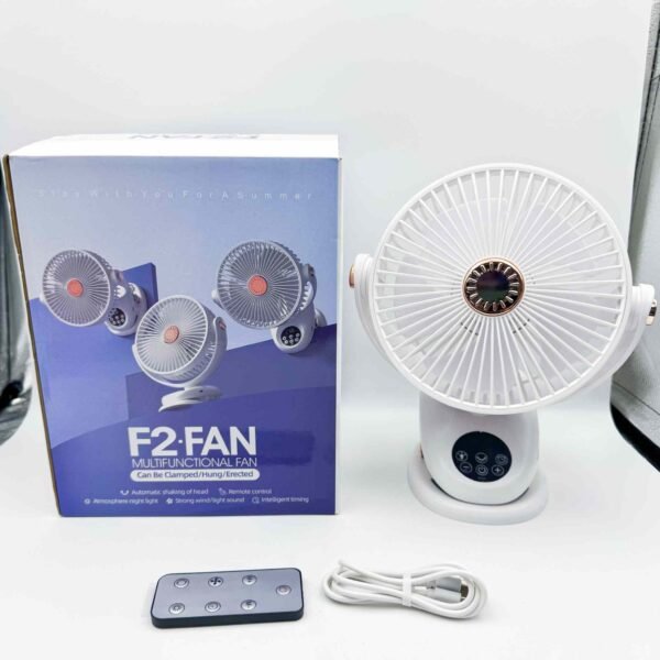 Wholesale Manufacturer's Popular Portable USB Clip Fan Wearable Multifunctional Remote Control Air Circulation Light Household