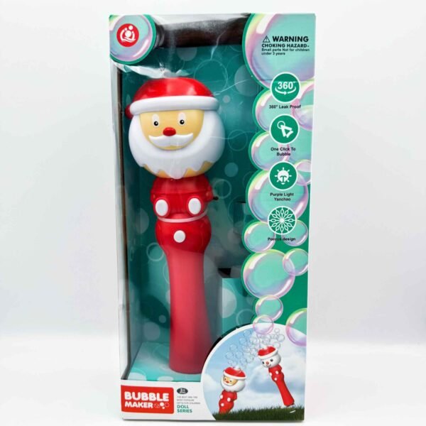 New Santa Claus Bubble Toy Magic Wand Electric Bubble Maker Handheld Bubble Wands for Kids Christmas Gift