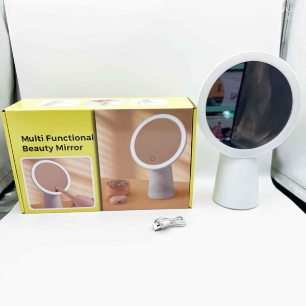 Plastic 3 Color LED Makeup Beauty Mirror with Light Desktop Makeup Rechargeable Mirror
