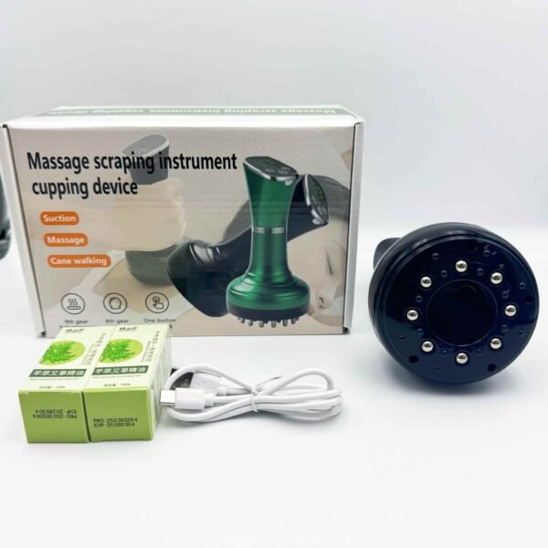 USB Rechargeable Electric Cupping Set 9 Levels Temperature Strength Scraping Massage Tool Gua Sha Massager for Household Use
