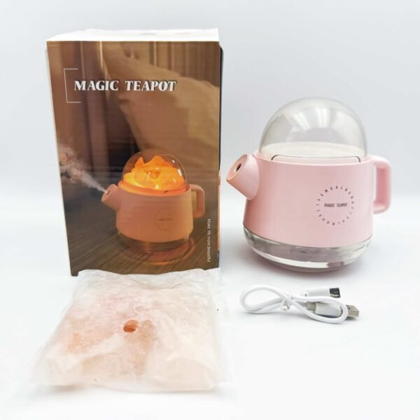 Rechargeable Battery Wireless Aroma Diffuser Salt Lamp Crystal Stone Magic Teapot Himalayan Salt Humidifier