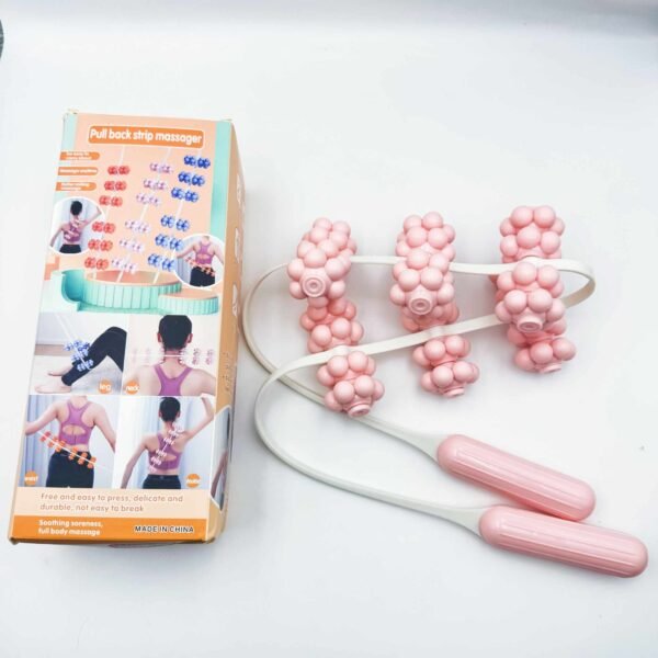 Back Massage Roller Belt, Therapy Massage Tool, Self Massage Tool for Neck Leg Back Muscle Pain Relief and Lymphatic Draina