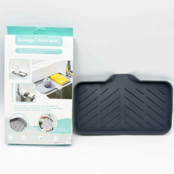 Kitchen Sink or Countertop Silicone Bathroom Soap Dish with Drain Spout Perfect for Dispenser Scrubber