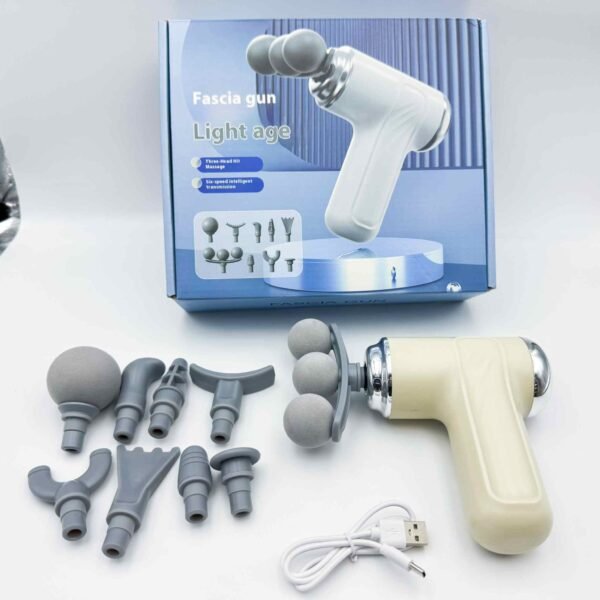 Portable Mini Handheld Impact Massage Gun 3 Head Design for Body & Head Home Use Percussion Massage Tool