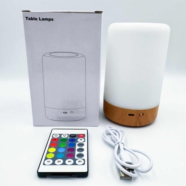 Touch Remote Control LED RGB Table Lamp Rechargeable Night Light for Bedside Camping with Hook
