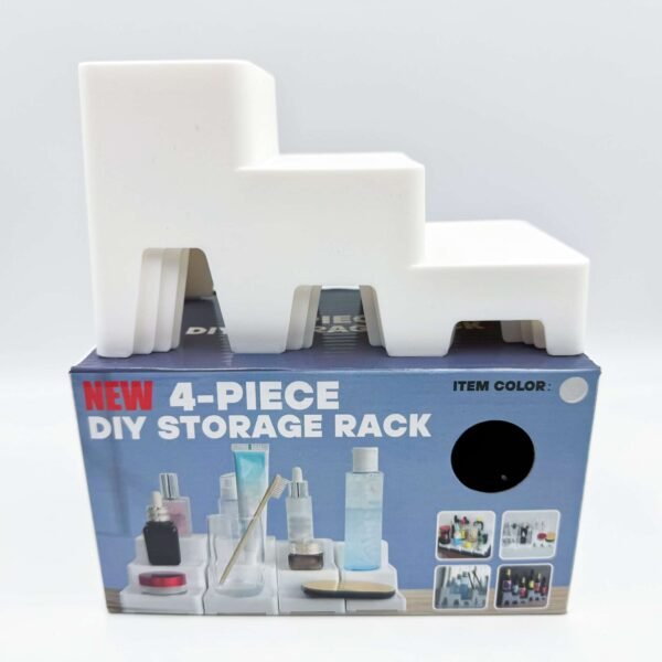 Plastic desktop rack kitchen dressing table storage rack ladder folding rack home