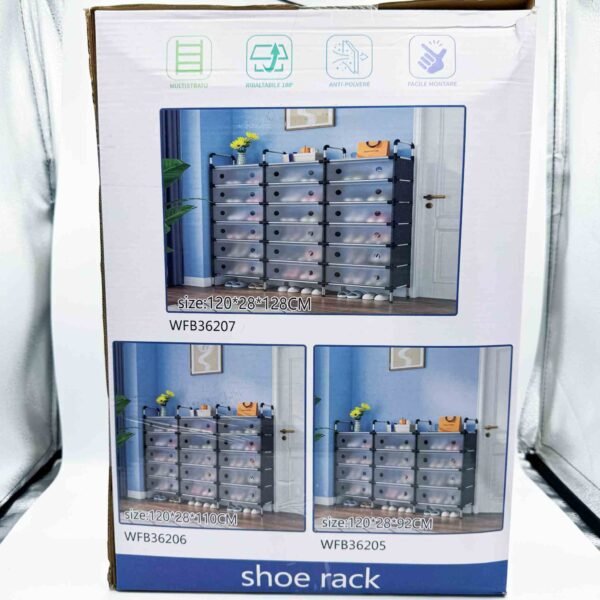 Modular Cabinet for Space Saving Portable Shoe Rack Organizer Plastic Shoe Storage Cabinet