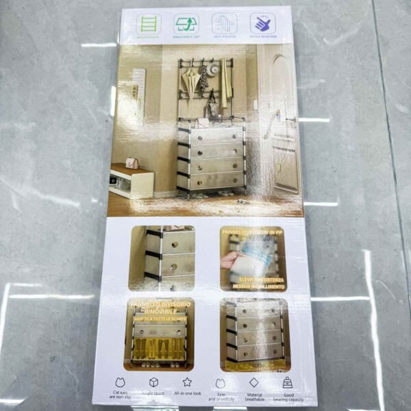 Visual Dustproof Coat Rack Simple Multi-function Floor-standing Shoe Rack Rental House Multi-layer Storage Rack