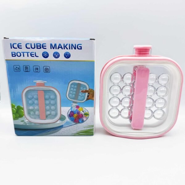 Portable 2-in-1 Transparent Silicone Water Bottle Ice Grid Pot Sustainable Household Portable Ice Maker Press Cylinder Box