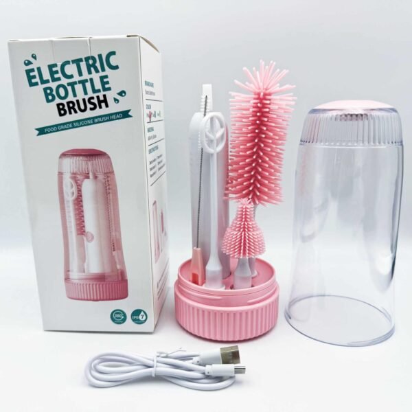 Portable Electric Travel Baby Bottle Brush Set 360 Rotate Silicone Milk Bottle Washing Kit Convenient Baby Bottle Cleaning Brush