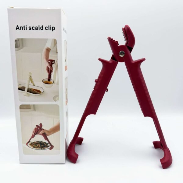 Two-In-One Kitchen Silicone Oven Mitt and Bowl Clamp Anti-Slip Dual-Purpose Plate Lifter with Forks Elegant Clip Tongs