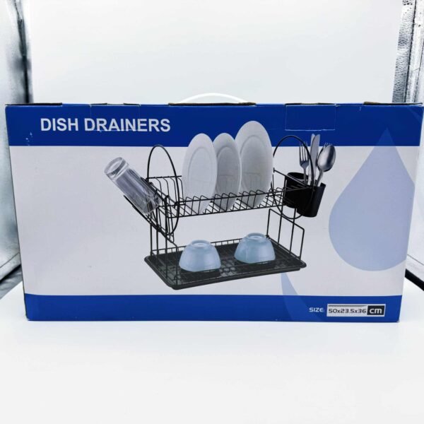 Household Double Layers Dish Rack Kitchen Two Tiers Countertop Storage Rack Draining Rack Kitchen Bowl Plater Holder Organizer
