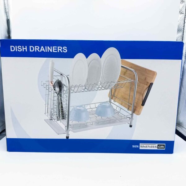 Wholesale Luxury Tableware Factory Stainless Steel Dish Rack Double Layers Cabinet Dish Rack Kitchen Drainer