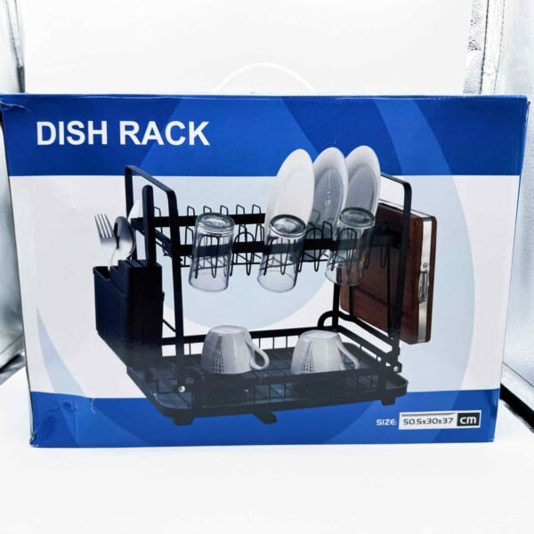 High Efficiency Rack Over Sink Dish Drainer 2 Tier Dish Drying Rack for Kitchen Counter Dish Racks with Drainboard Set