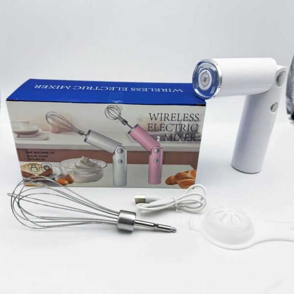 New Rechargeable Stainless Steel Portable Cordless Handheld 3-Speed Electric Whisk Beater Food Egg Mixer for Kitchen Appliance