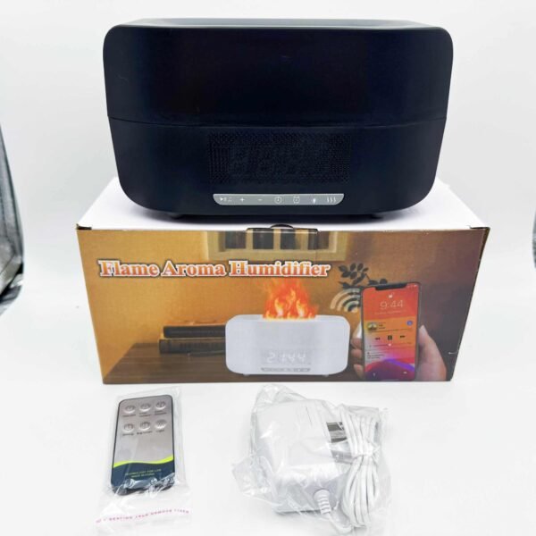 The New Listing Modern Custom Logo Fire Music 400ml Smart Appliance Yoga Quiet Essential Oil Aroma Diffuser With Flame Light