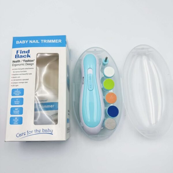 Portable Safety Adjustable Speed Multifunction 6 in 1 Electric Infant Baby Nail Trimmer Set with Case for New Born
