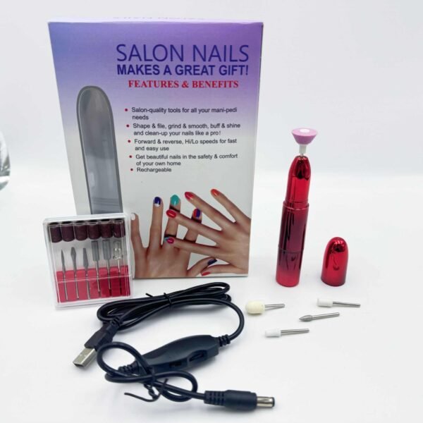 6 in 1 Electric Nail Polish Drill Machine With Light Portable Mini Electric Manicure Art Pen Tools for Gel Remover