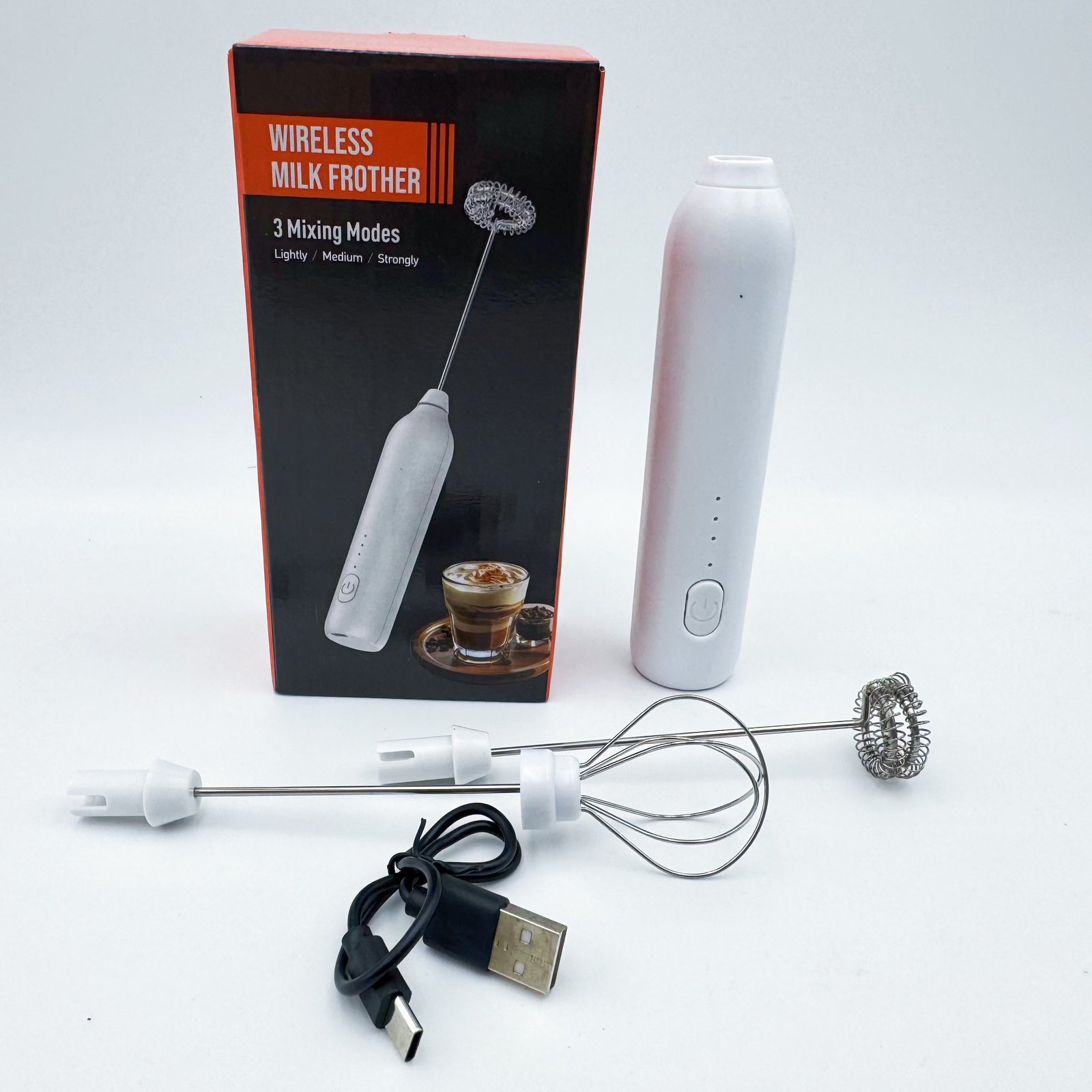 USB Portable 3.7V 2-in-1 Milk Foam Maker 2-in-1 Mini Portable Whisk Electric Whisk Coffee Whisk Handheld Wireless