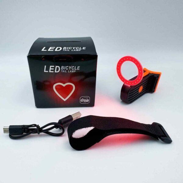 High Brightness USB Charging Bicycle Tail Lights Creative Constellations Heart & Bone Shaped COBS LED Lights for Mountain Bikes