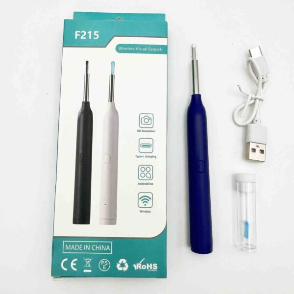 Smart Visual Ear Cleaner With Camera 1296p Ear Sticks Usb C Charging Ear Wax Removal Tool Wifi Connection 6 Led Lights Earpick