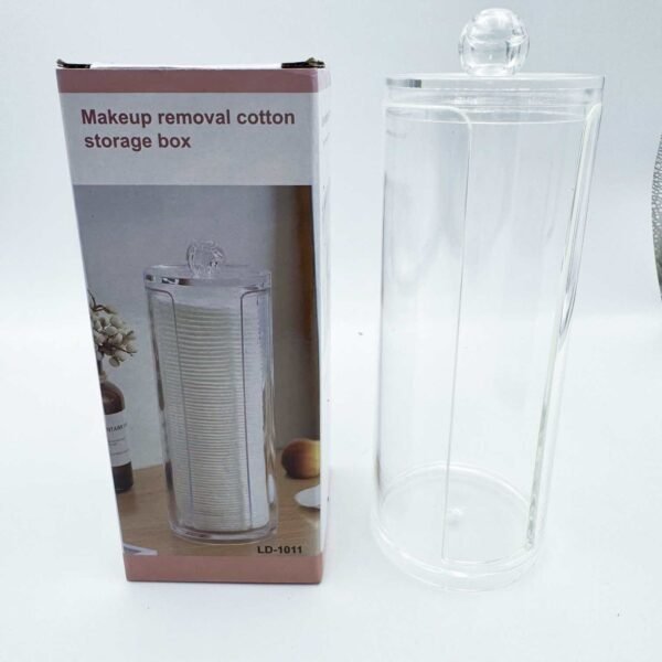 Transparent Plastic Acrylic Storage Jar for Q-Tips Cotton Rounds Makeup Pads Clear Cotton Pad Organizer Acrylic Storage Bin
