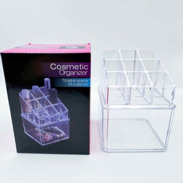 Acrylic Lipstick Tower Holder Makeup Cosmetic Lipsticks Organizer With 9 Slots