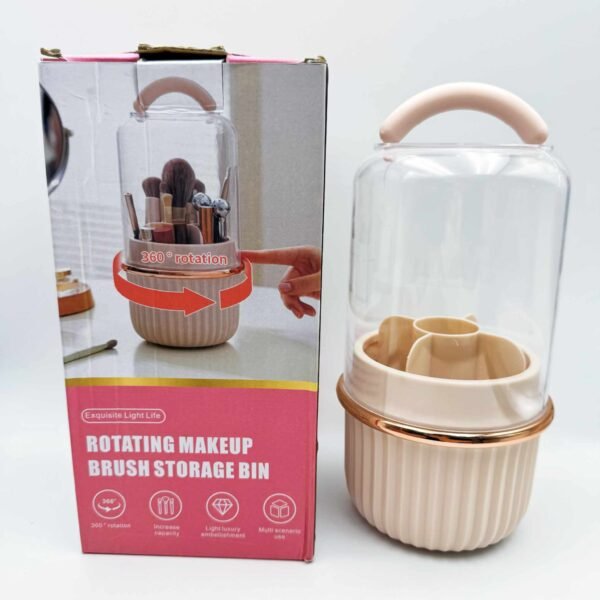 Popular Rotatable Cosmetic Storage Box Case Makeup Brush Organizer Portable Desktop Storage Container
