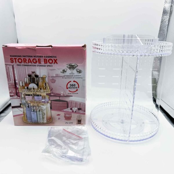 Transparent Large Rotation Storage Rotating Makeup Organizer 360 Degree Rotatable Cosmetic Box