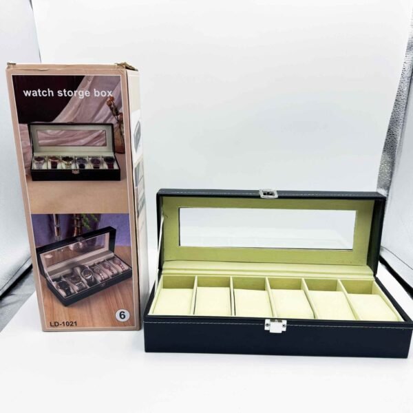 Custom Logo 6 12 24 Slots Luxury PU Leather Gift Packaging Watch Storage Box Back Watch Case Watch Display Box Organizer